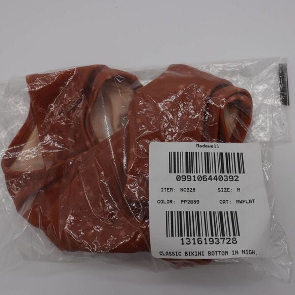 NEW Madewell Second Wave Classic Bikini Bottom in Night Stars, Afterglow red, M - Picture 5 of 6